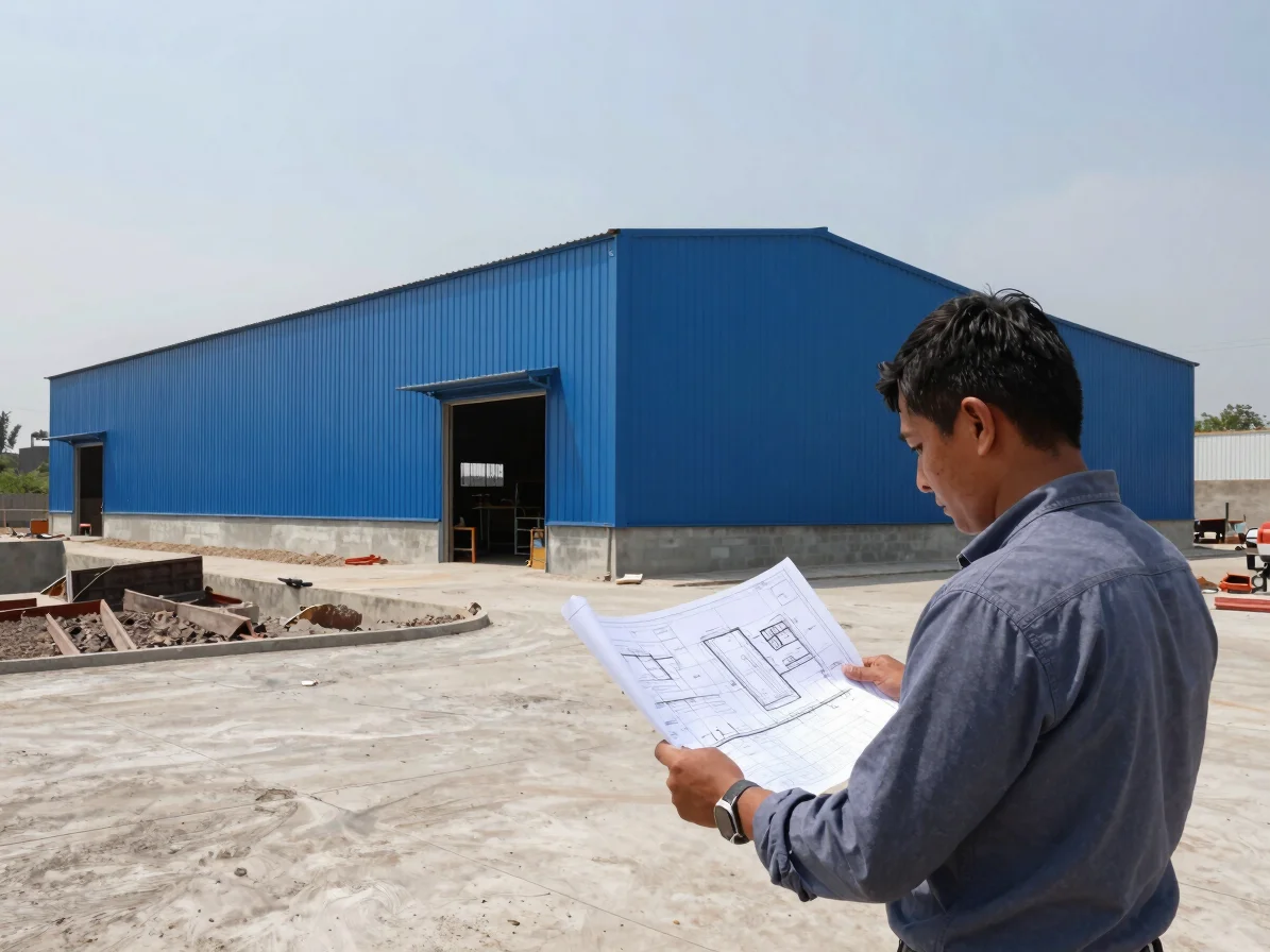 Ingeniero revisando planos y especificaciones técnicas de un proy