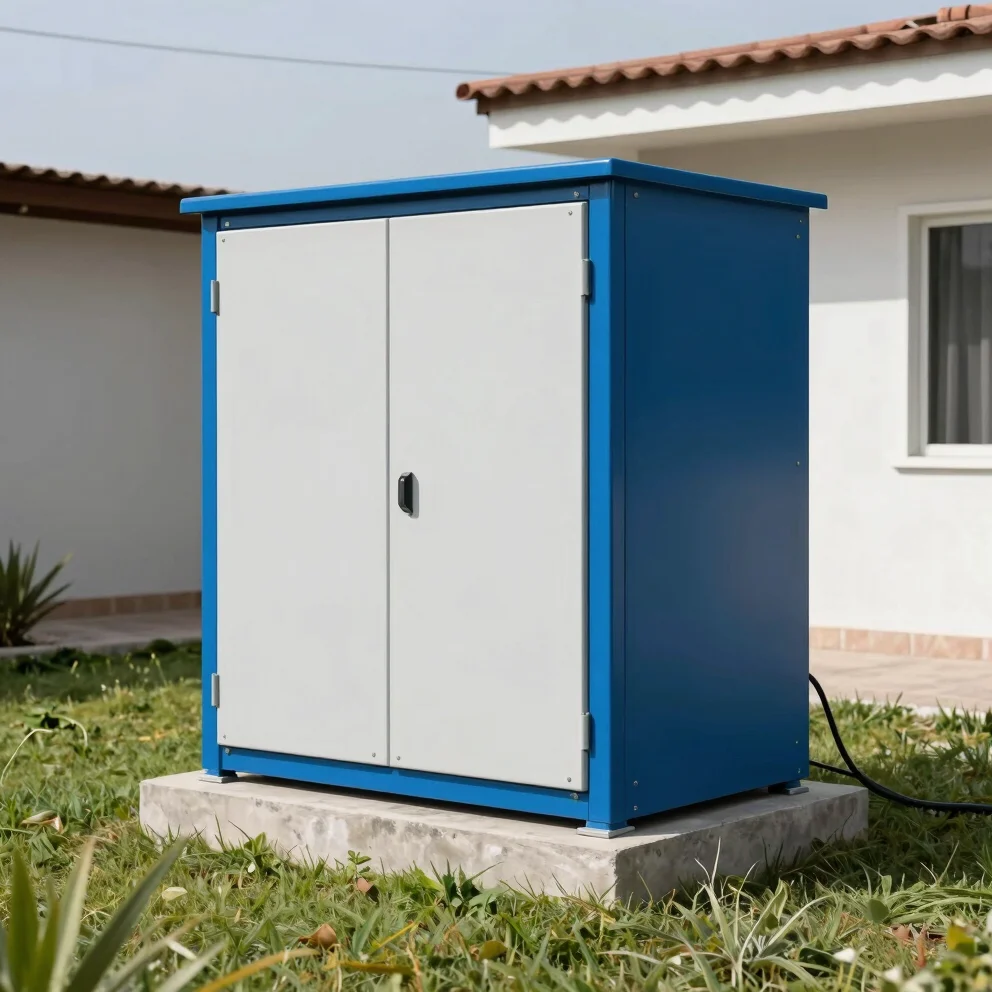 Vista aérea parcial de un sistema de bombeo residencial compacto
