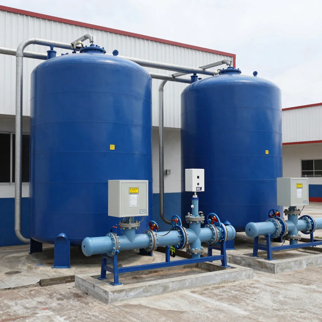 Un sistema de presurización de agua para un edificio comercial, c
